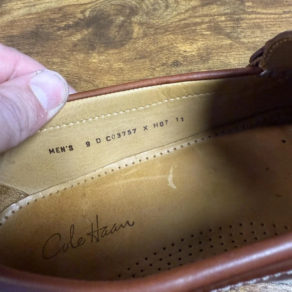 Cole Haan Kiltie Buckle C03757 Brown Leather Loafers Mens Size 9 D‎